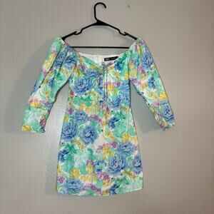 White and blue floral mini dress | Fairy | Zara | Club